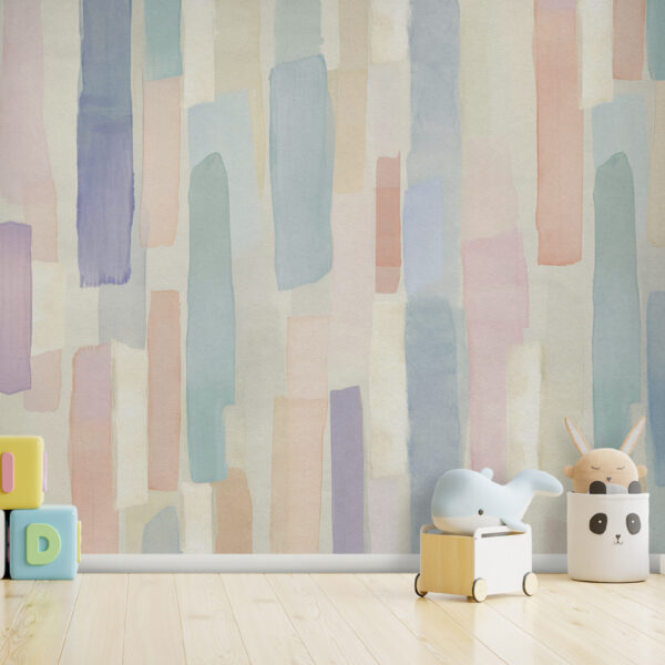 A colorful rectangular pattern on a white surface A colorful rectangular pattern on a white surface
