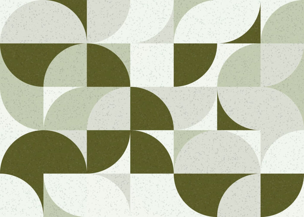 Een patroon van groene en witte cirkels Een patroon van groene en witte cirkels