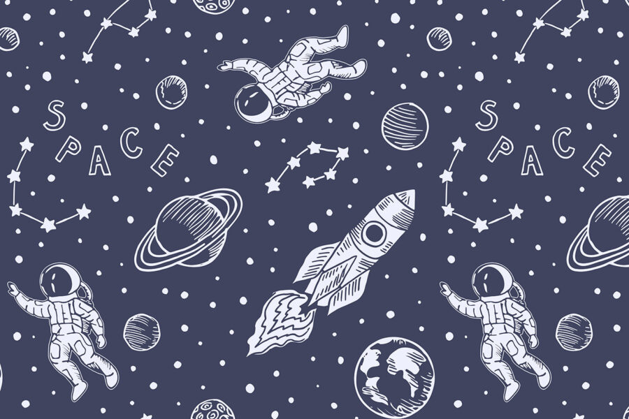 A pattern of space objects A pattern of space objects