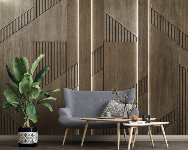 Elegant geometrisch ontwerp op houten panelen. Elegant geometrisch ontwerp op houten panelen.