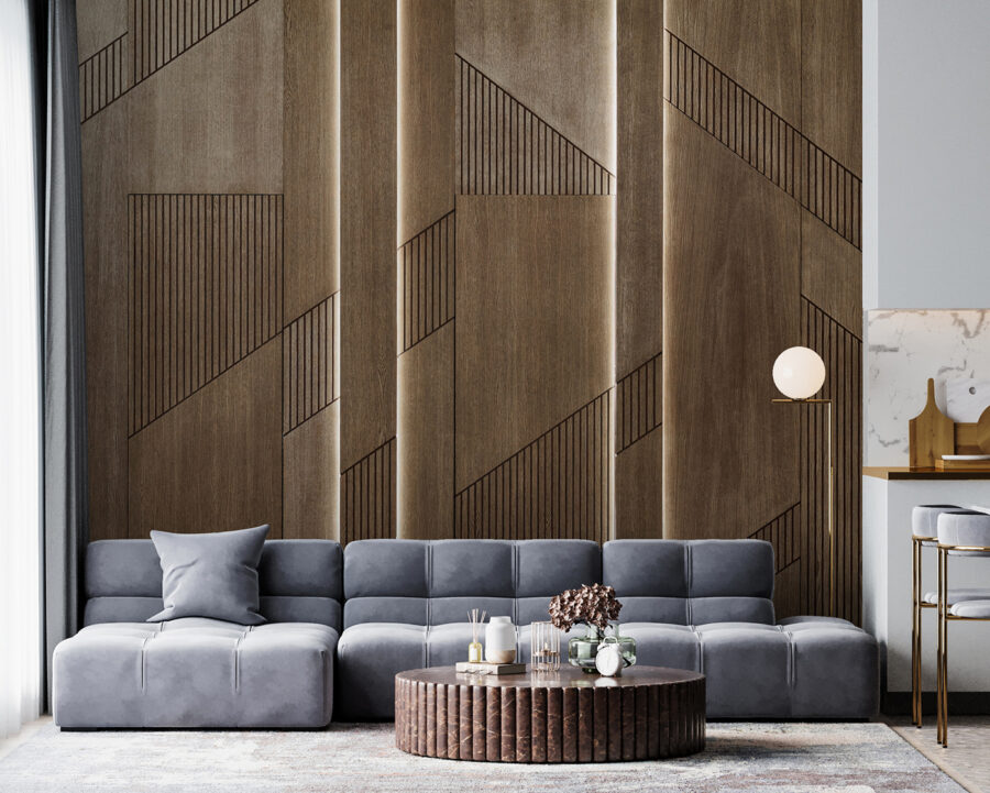 Elegant geometrisch ontwerp op houten panelen. Elegant geometrisch ontwerp op houten panelen.