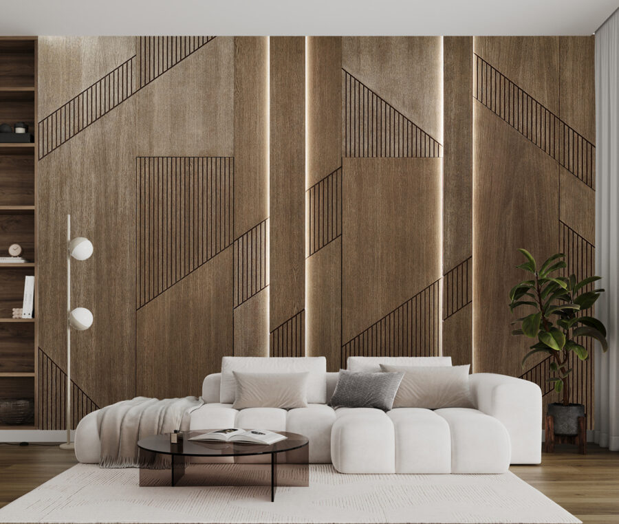 Elegant geometrisch ontwerp op houten panelen. Elegant geometrisch ontwerp op houten panelen.