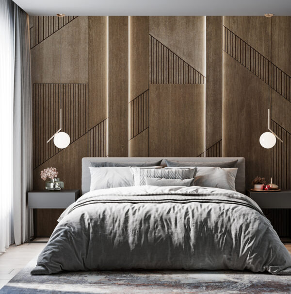 Elegant geometrisch ontwerp op houten panelen. Elegant geometrisch ontwerp op houten panelen.