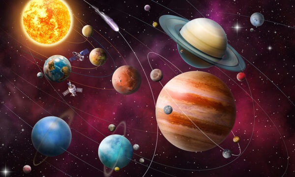 Planeten en sterren in de ruimte Planeten en sterren in de ruimte