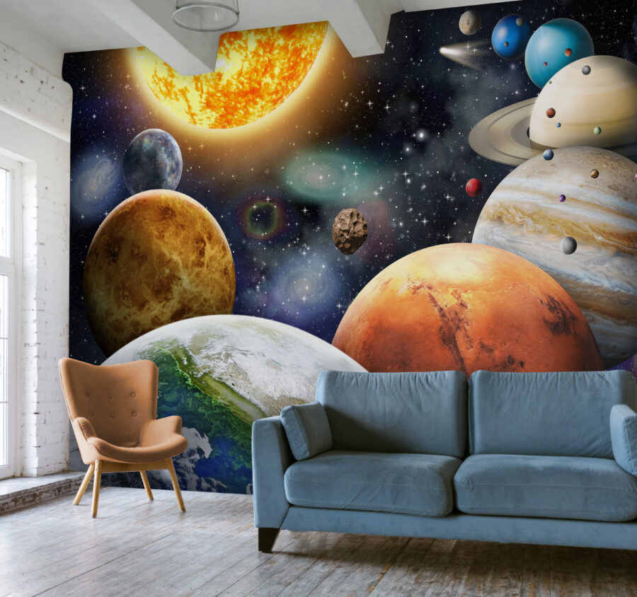 Fotobehang Planeten en sterren in de ruimte - Afbeelding 2