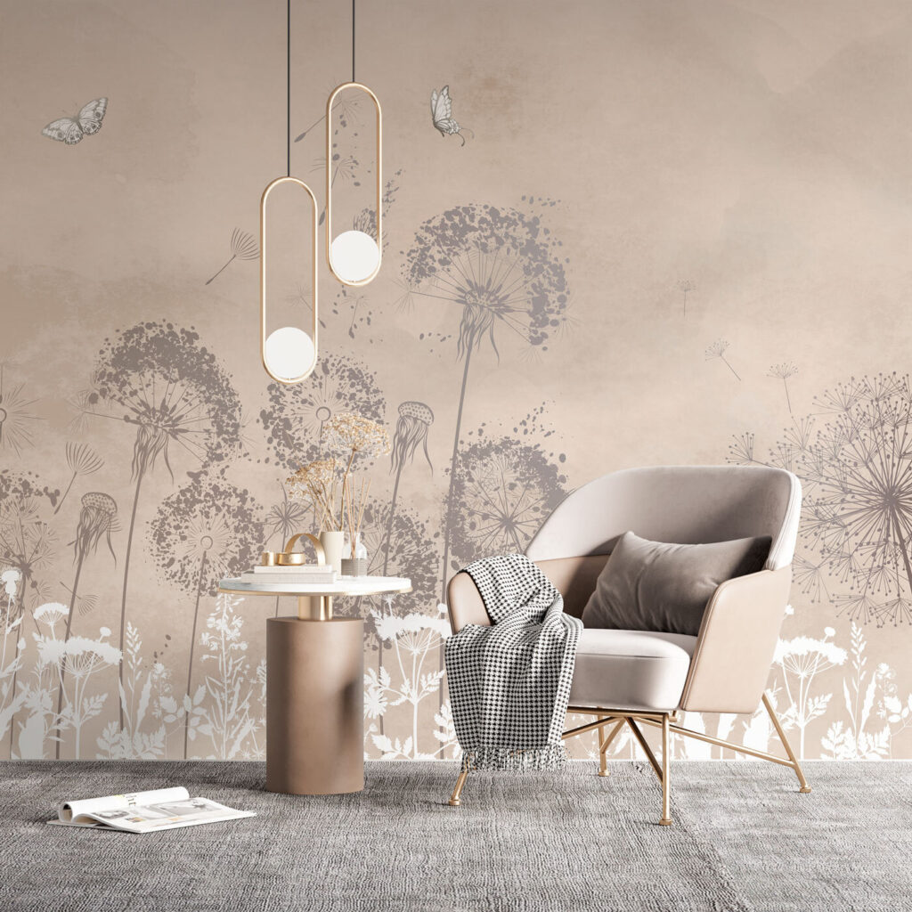 A white and grey flowers with butterflies flying in the air A white and grey flowers with butterflies flying in the air