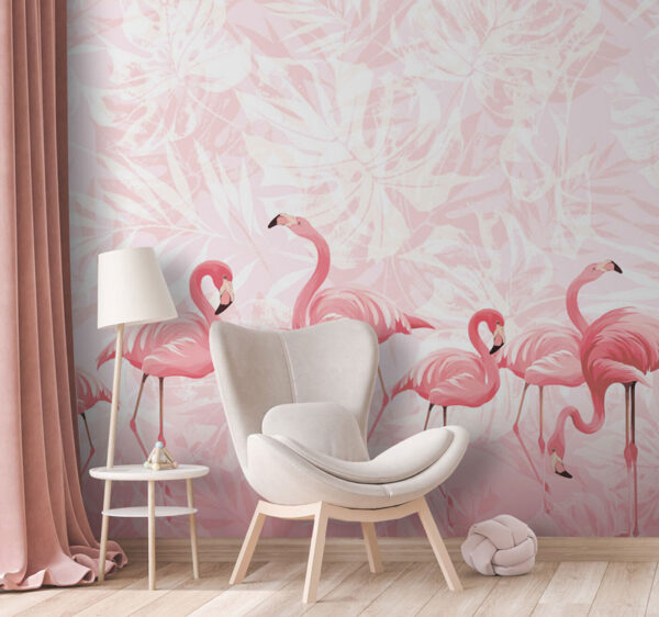Een groep roze flamingo's Een groep roze flamingo's