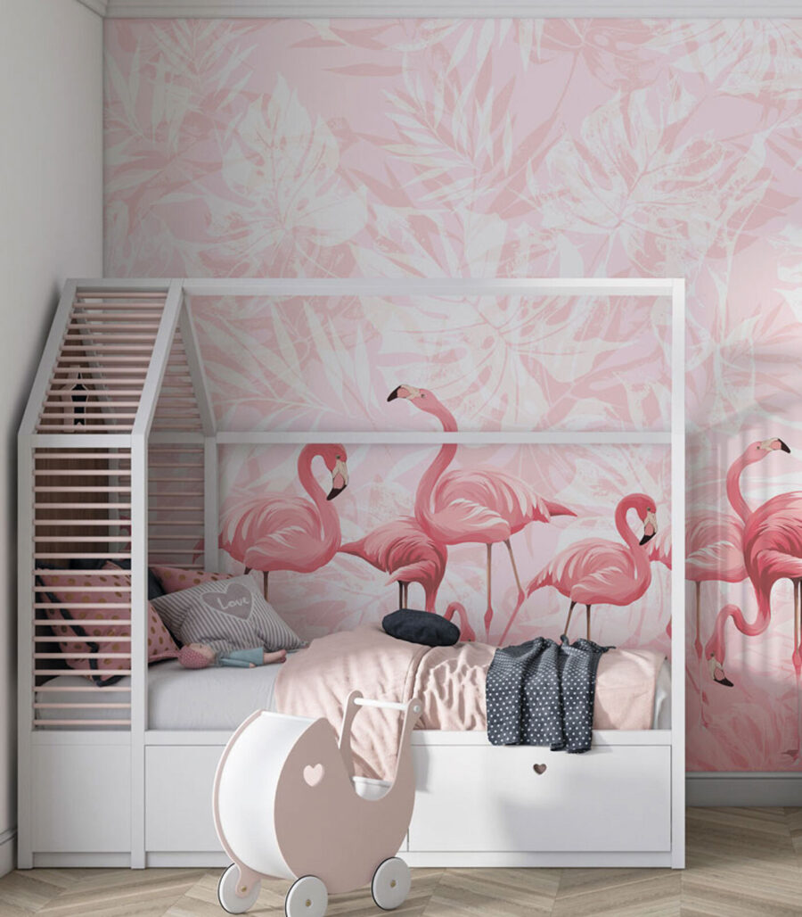 Een groep roze flamingo's