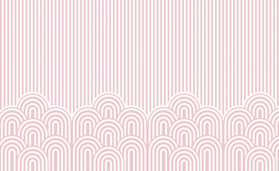 Roze en wit gestreept behang