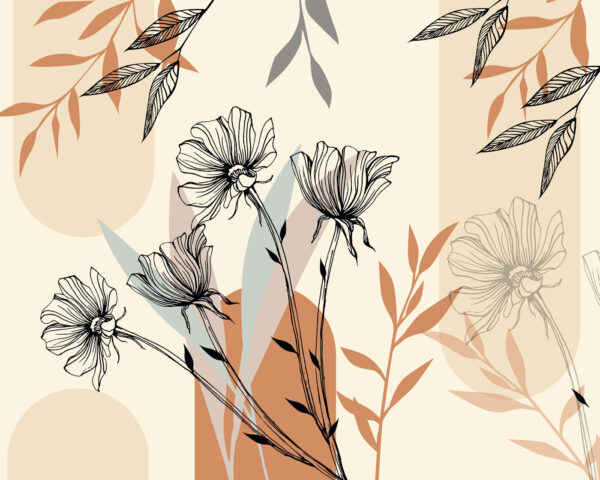 Tekening van bloemen en bladeren Tekening van bloemen en bladeren