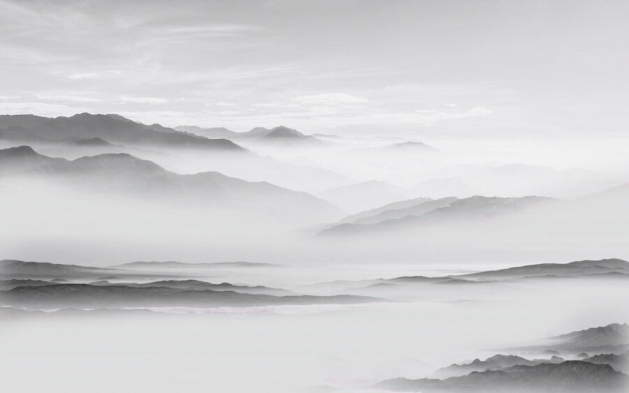 Mistig landschap met bergen Mistig landschap met bergen