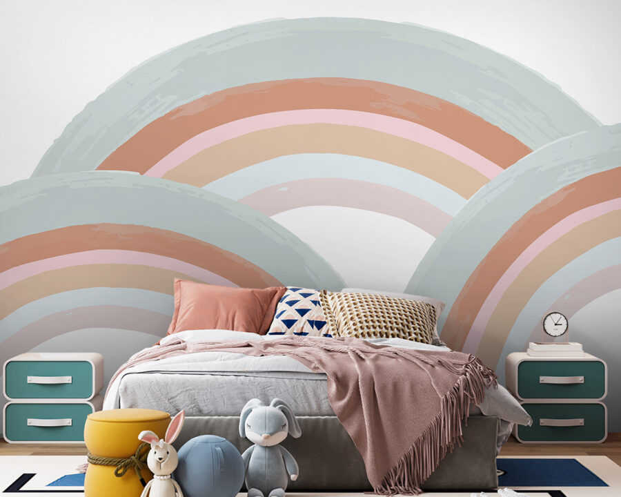 Regenbogen geschilderd in pastelkleuren Regenbogen geschilderd in pastelkleuren