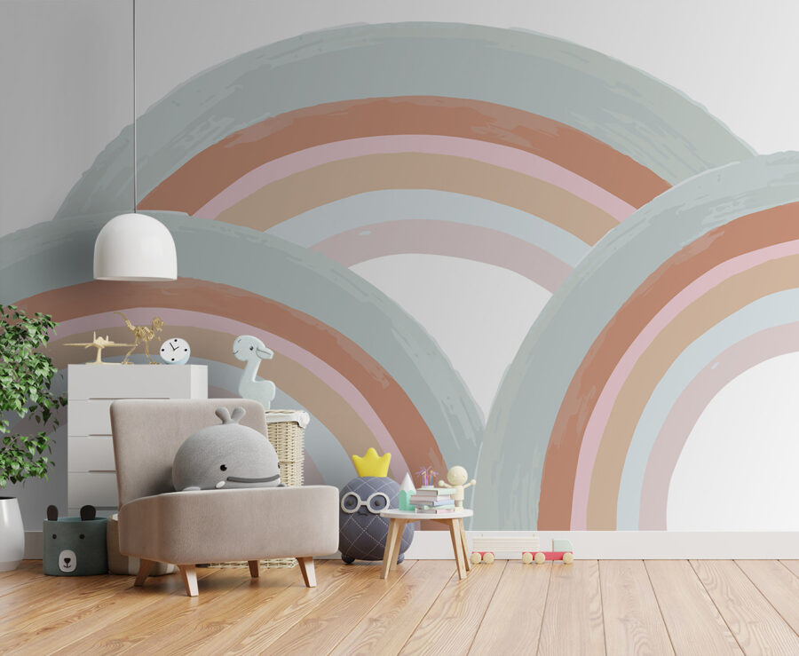 Regenbogen geschilderd in pastelkleuren Regenbogen geschilderd in pastelkleuren