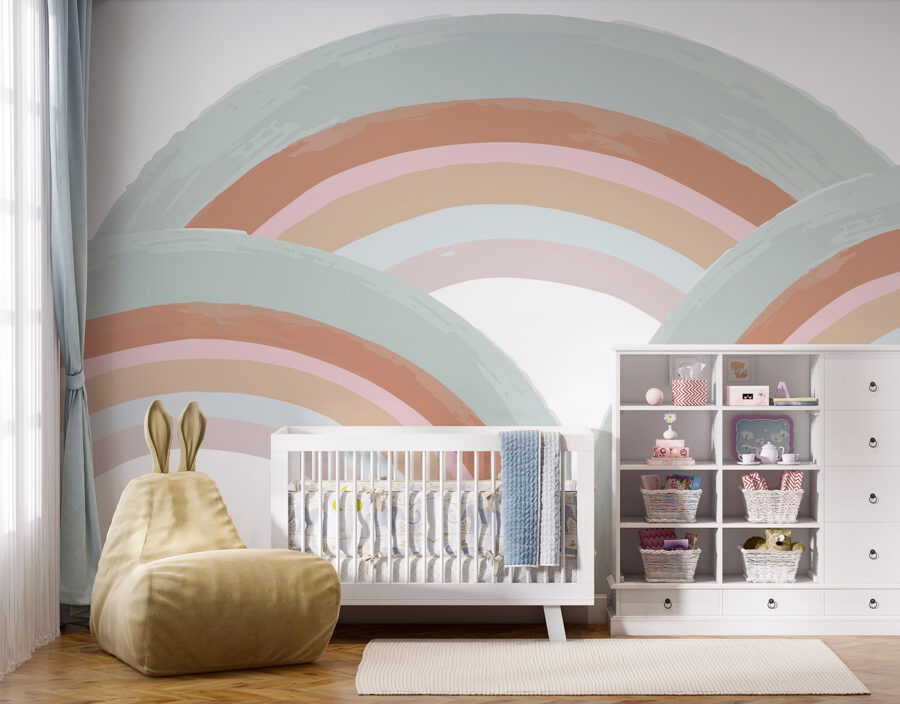 Regenbogen geschilderd in pastelkleuren Regenbogen geschilderd in pastelkleuren