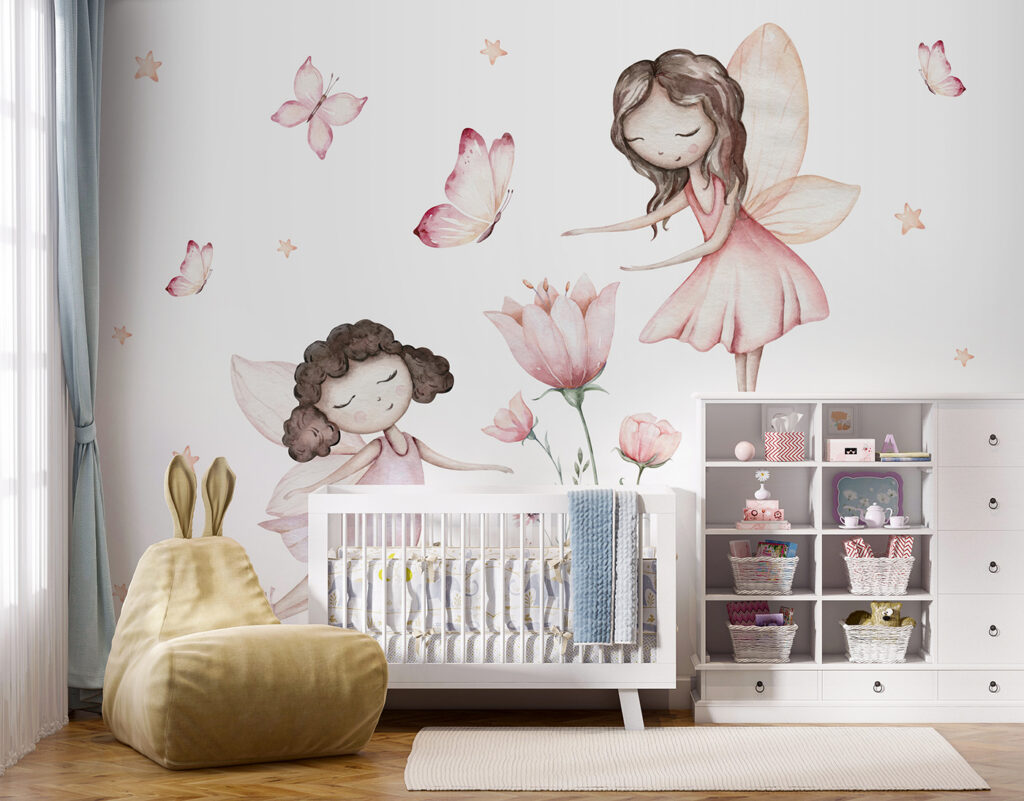 Group of fairies with butterflies and flowers Group of fairies with butterflies and flowers