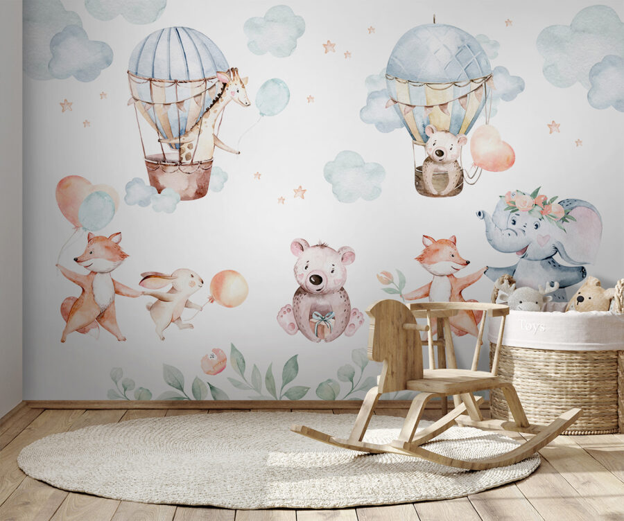 Set van aquareldieren