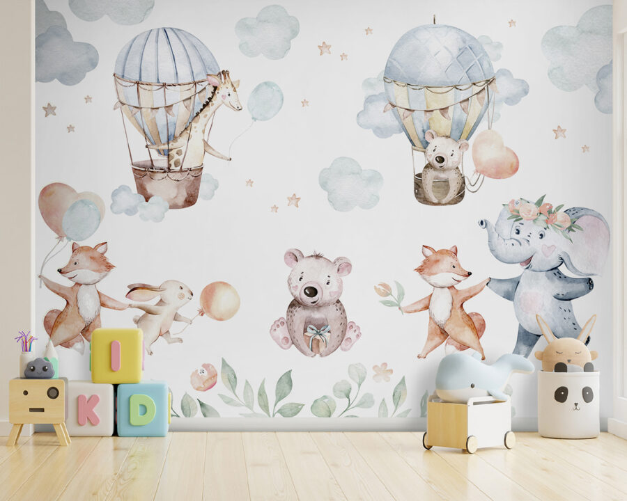 Set van aquareldieren