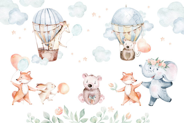 Set van aquareldieren Set van aquareldieren