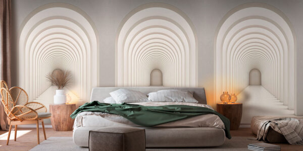 Witte hal met boogramen Witte hal met boogramen