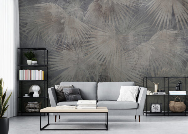 Behang met palmbladeren Behang met palmbladeren