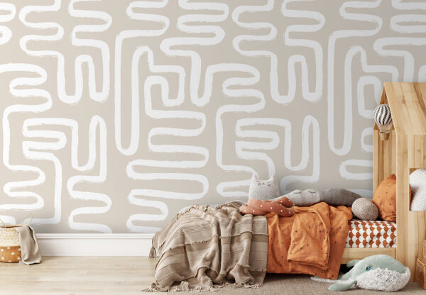 Witte lijnen op een beige achtergrond Witte lijnen op een beige achtergrond