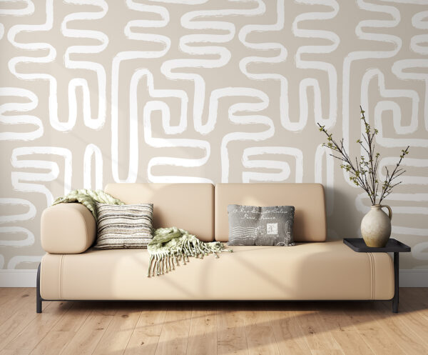 Witte lijnen op een beige achtergrond Witte lijnen op een beige achtergrond