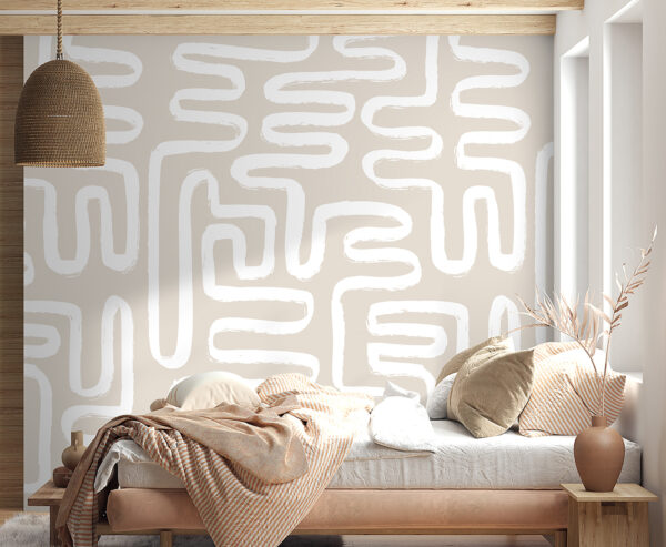 Witte lijnen op een beige achtergrond Witte lijnen op een beige achtergrond