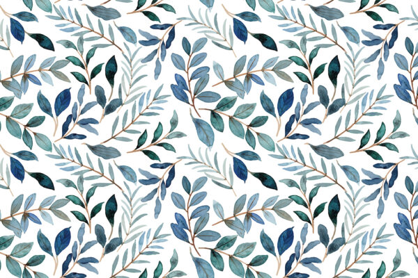 Patroon van blauwe en groene bladeren Patroon van blauwe en groene bladeren