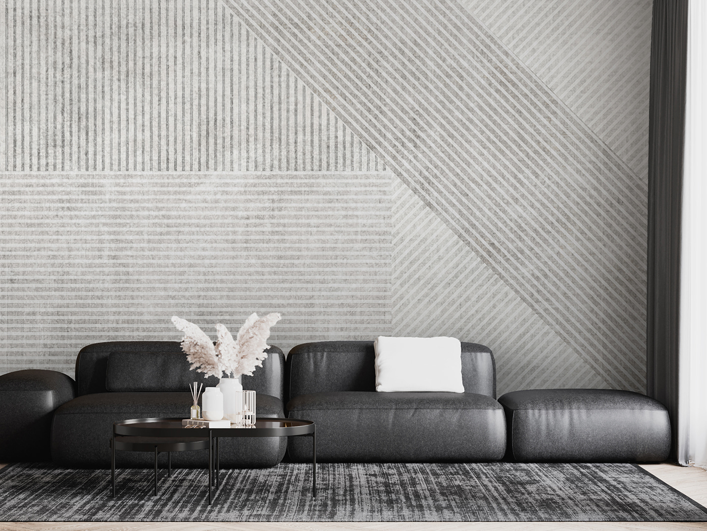 White and gray striped pattern