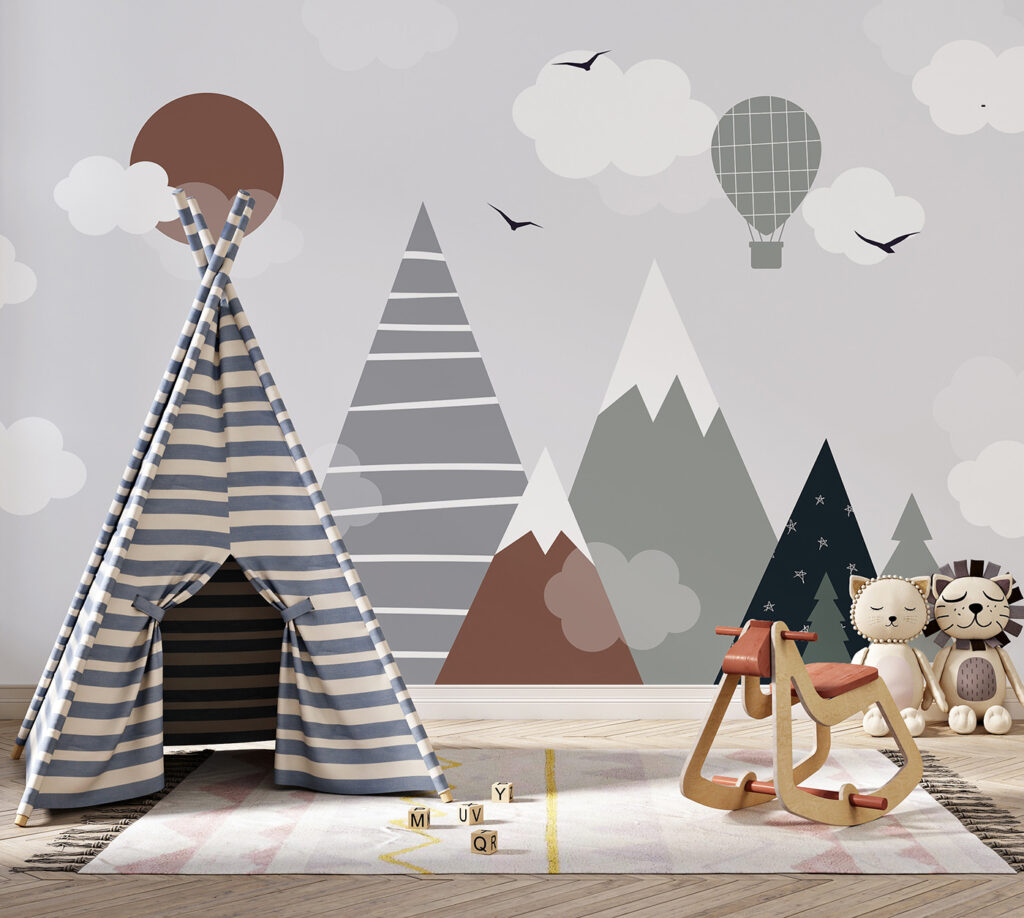 Landscape with trees and mountains Landscape with trees and mountains