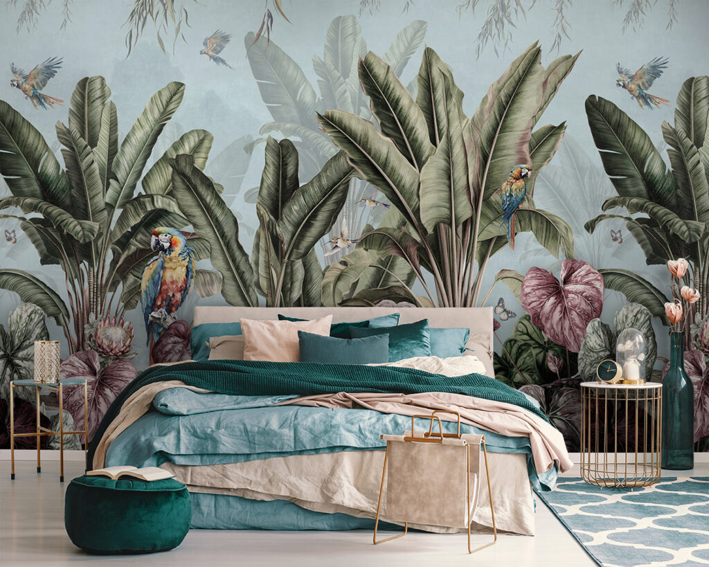 Behang met tropische planten en vogels u96259pib111 1024x819 - Behang met tropische planten en vogels - tegory