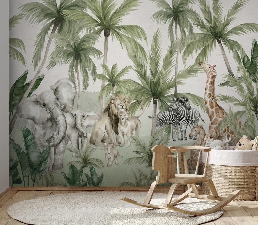 Group of animals in a jungle Group of animals in a jungle