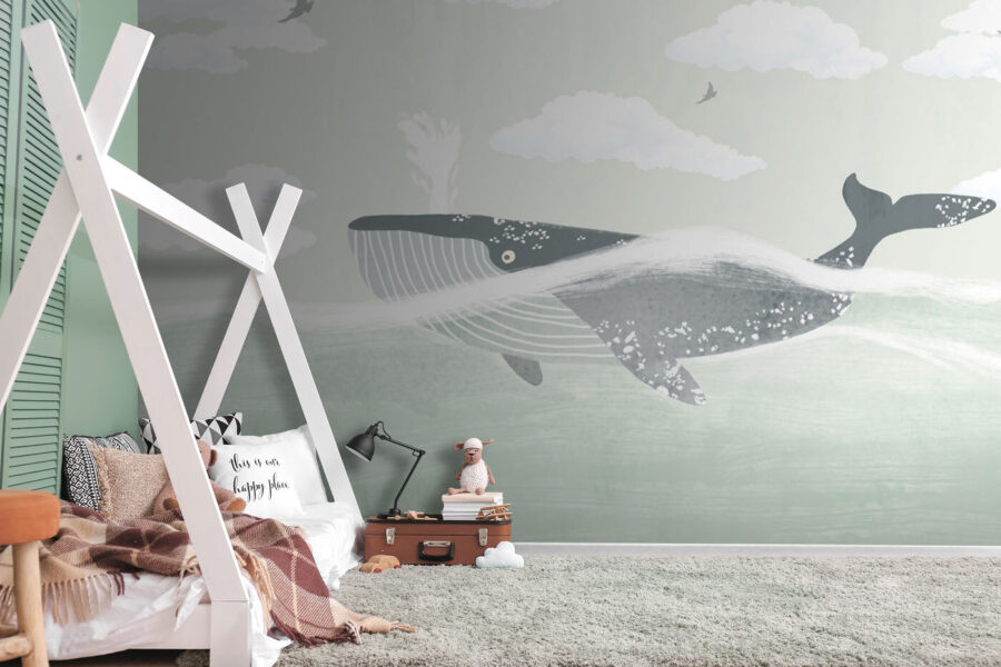 Walvis zwemmend in het water