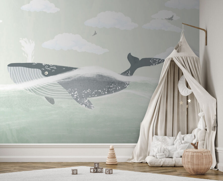 Walvis zwemmend in het water