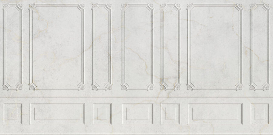 Witte muur met rechthoekige motieven