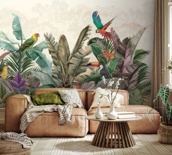 Groep vogels en planten Groep vogels en planten