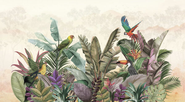 Groep vogels en planten Groep vogels en planten