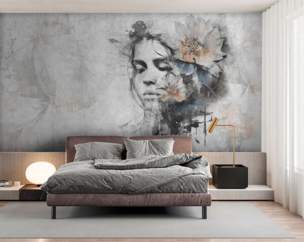 Woman's face with flowers Woman's face with flowers