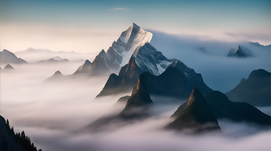 Bergketen met wolken Bergketen met wolken