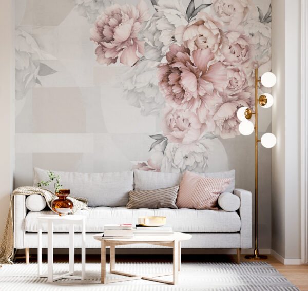 Zachte bloemen als aanvulling op abstracte vormen. Zachte bloemen als aanvulling op abstracte vormen.