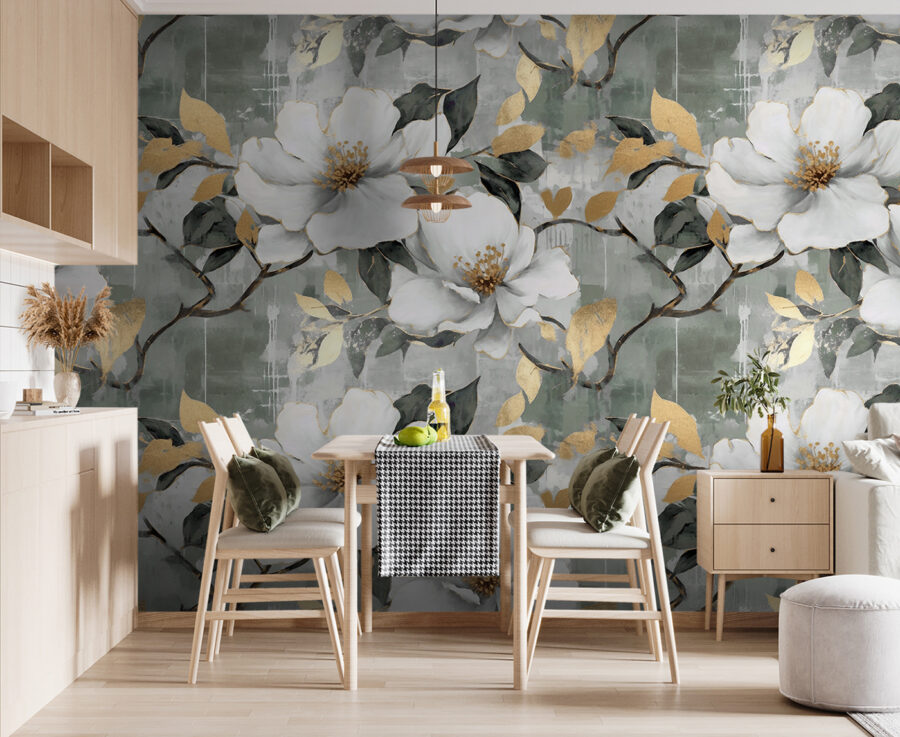 Delicate bloemen tegen een gedempte achtergrond