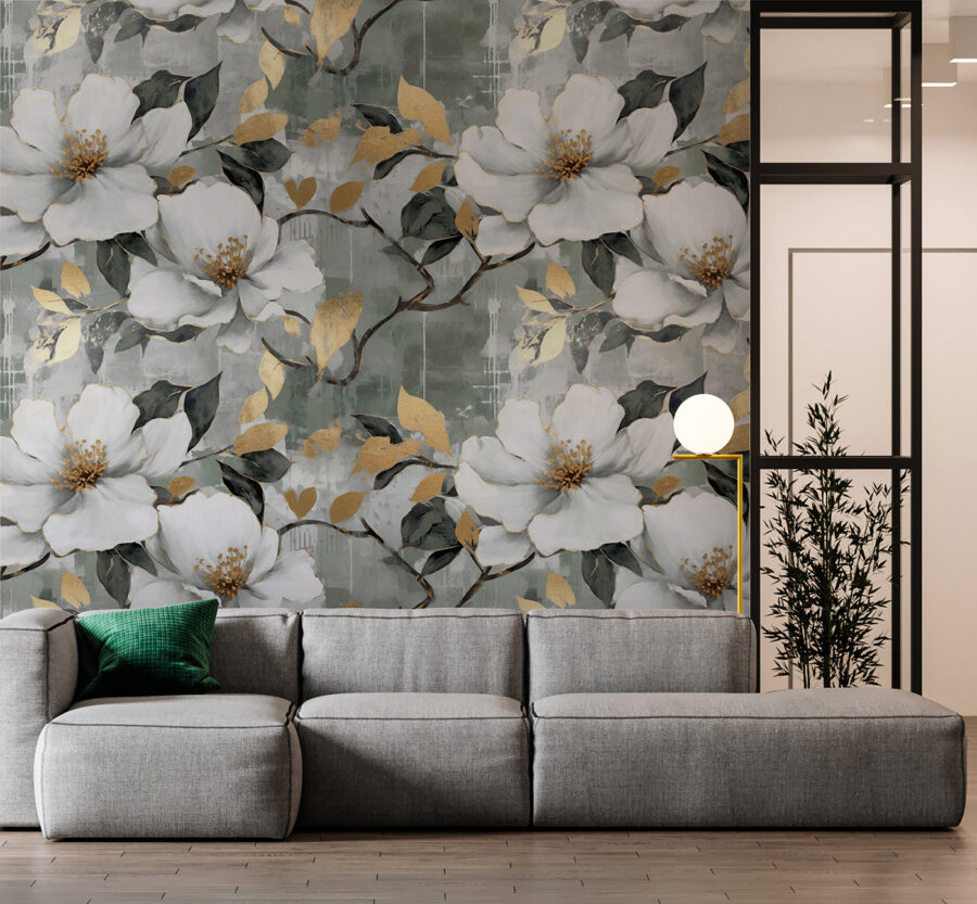 Delicate bloemen tegen een gedempte achtergrond