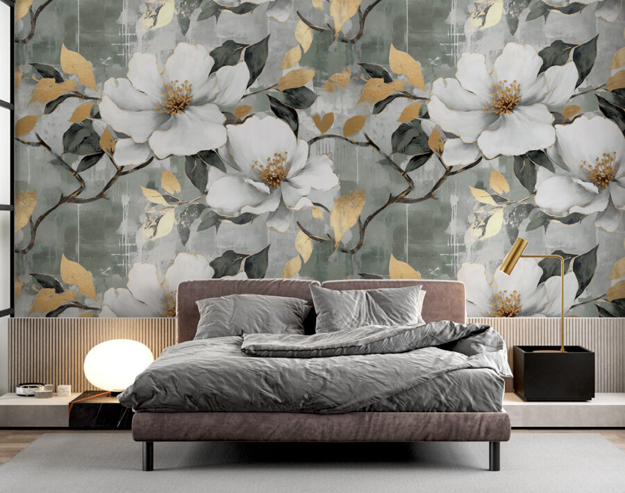 Delicate bloemen tegen een gedempte achtergrond