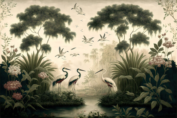 Vogels in een rivier Vogels in een rivier