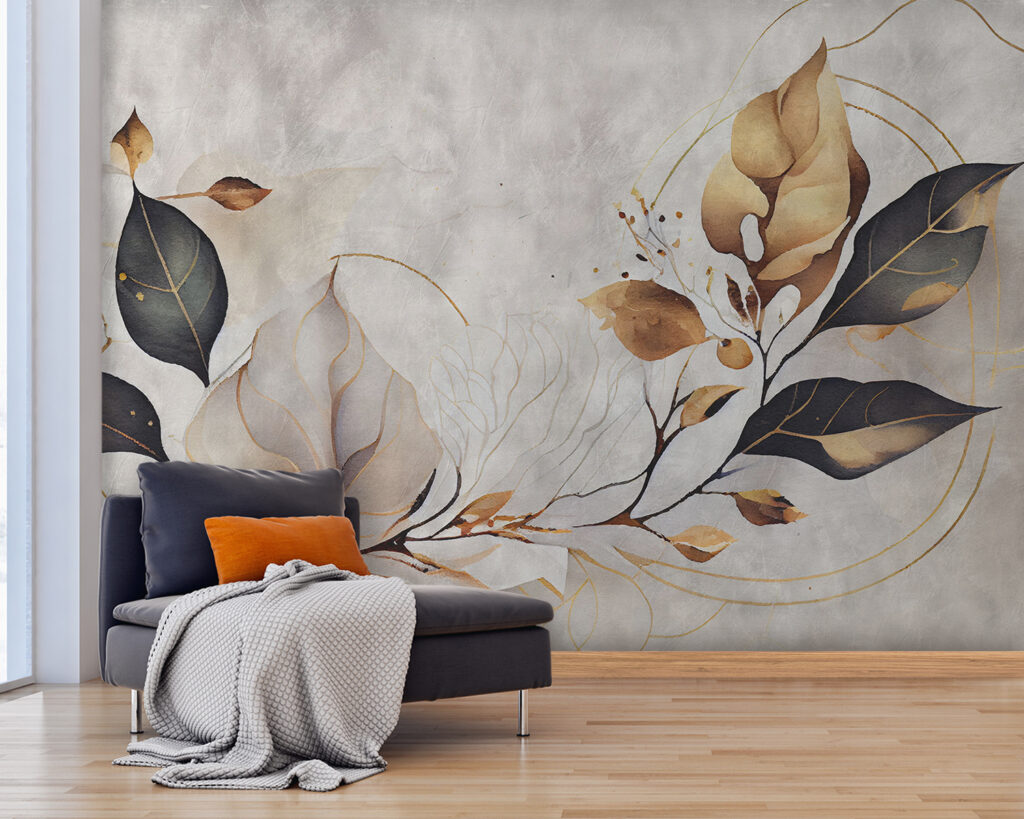 Elegant leaves dance in soft hues Elegant leaves dance in soft hues