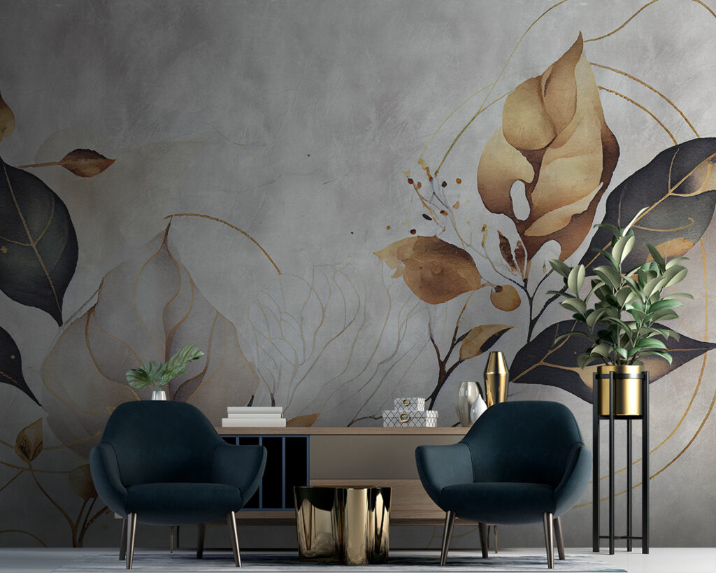 Elegant leaves dance in soft hues Elegant leaves dance in soft hues