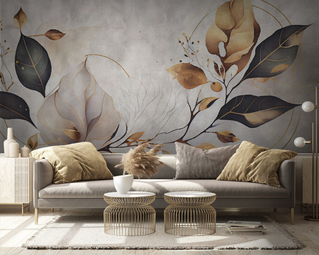 Elegant leaves dance in soft hues Elegant leaves dance in soft hues