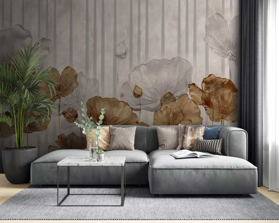 Behang met bloemen