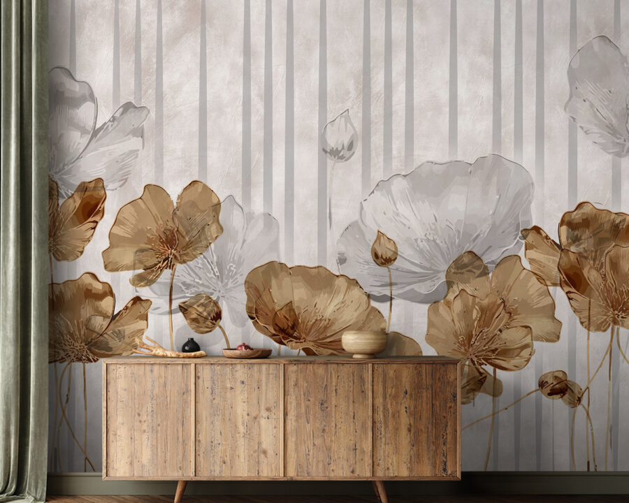 Behang met bloemen