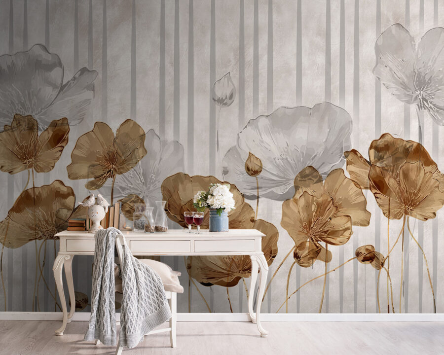 Behang met bloemen